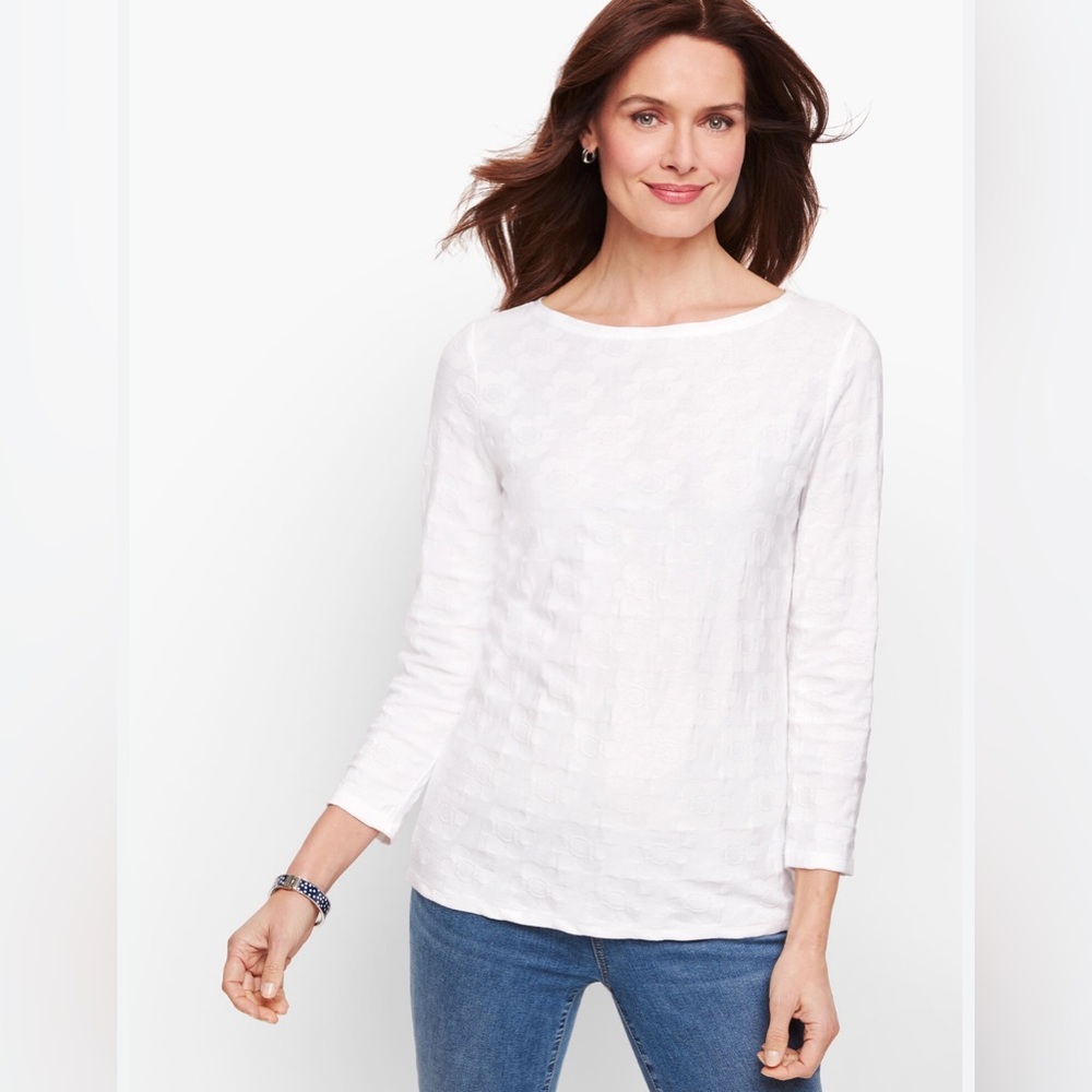 Talbots White Fitted Blouse